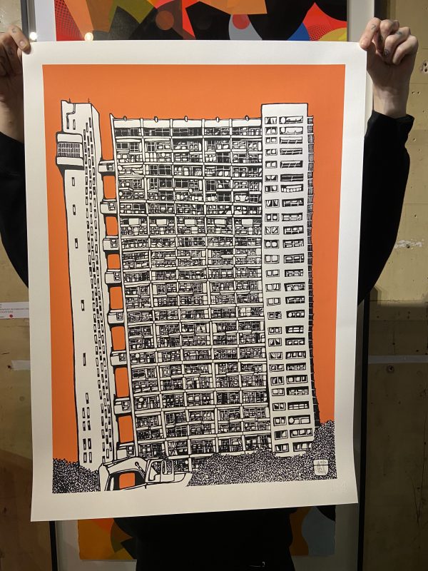Jo Peel - Trellick Tower (Coral)