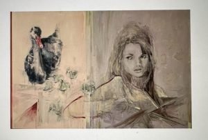 ARTIST: KIM TONG TITLE: SWAN SONG SIZE: 156 cm x 105 cm Oil on Canvas Tray Framed PRICE: £ 3,500. 0% over 6 Months Available
