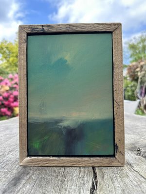 'UNVEILING' Acrylic in Artists Made Tray Frame 19x 25cm £400