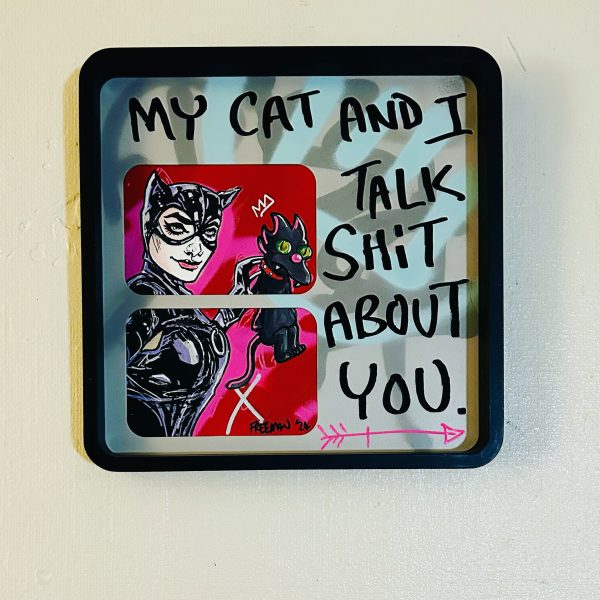 FREEMAN  'My Cat & I' Mixed media  12.5x12.5 inches  £180