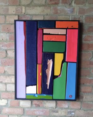 HOTBALLOON ART ‘Alchemy’ Pallet wood and acrylic 70 x 55cm