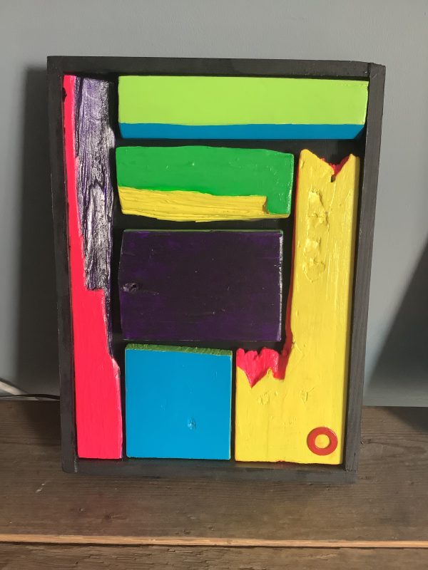 HOTBALLOON ART ‘Junk six’ Pallet wood and acrylic 33 x 24cm £185.