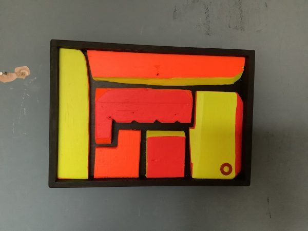 HOTBALLOON. ART ‘Double dip’ Pallet wood and acrylic 33 x 23cm £185
