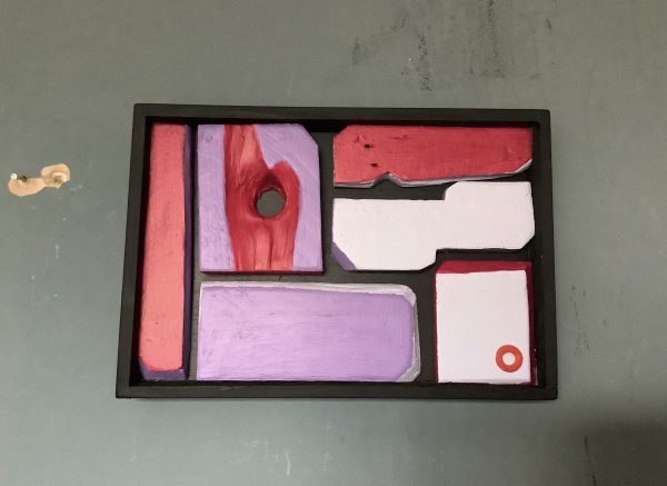 HOTBALLOON ART ‘Parma violet’ Pallet wood and acrylic 33 x 23cm £185.