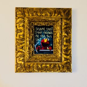 FREEMAN  'Elmo let me down'  Mixed media  13x15 inches  £280