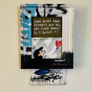 FREEMAN  'Must be a Banksy' Mixed media  17x11 inches  £260