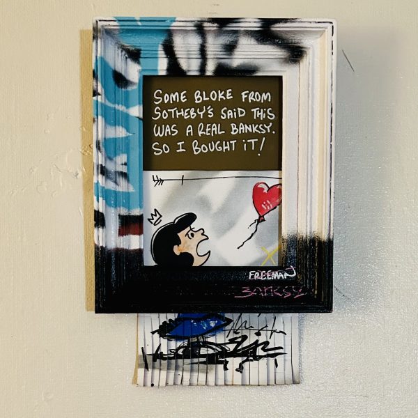 FREEMAN  'Must be a Banksy' Mixed media  17x11 inches  £260