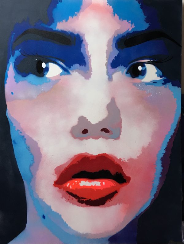 ARTIST: YVONNE WAYLING TITLE: 'BE CAREFUL OF THE COMPANY YOU KEEP (L)' SIZE:90cmx120cm (trayframeonrequest) MEDIUM: SPRAY PAINT ON CANVAS PRICE: £2,695.