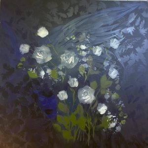 YVONNE WAYLING 'BLUE ANGEL' Spray Paint on canvas 90 x 90cm £2,450