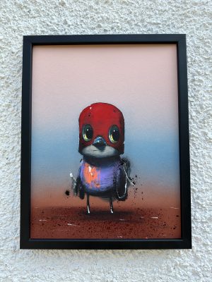 'Less is More' Sweler 36 cm X 46 cmH Framed under glass acrylic & spray paint original £675.00