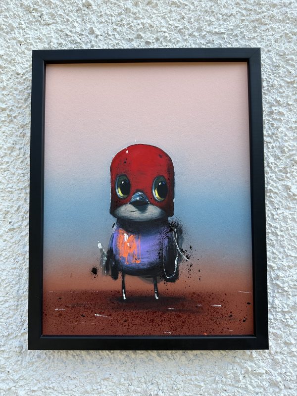 'Less is More' Sweler 36 cm X 46 cmH Framed under glass acrylic & spray paint original £675.00