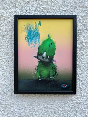 'MAD CAT' Sweler 36 x 46 cm H Acrylic & Spray Paint on Board Framed Behind Glass £675.