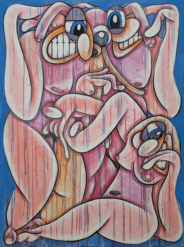 BACCHUS & ARIADNE (After Kauffmann) £2,950 SIZE H 120 cm x 90 cmW x 5cm D  Acrylic, emulsion & Indian ink