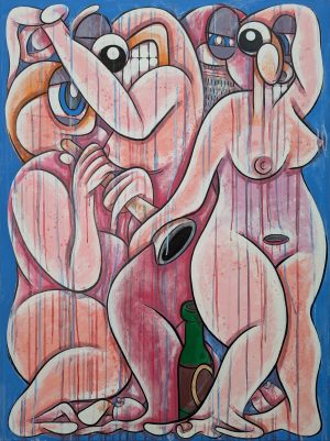 PAN CELEBRATING THE FEAST OF BACCHUS (After Kauffmann) £2,950 SIZE H 120 cm X 90 cm W x 5cm D