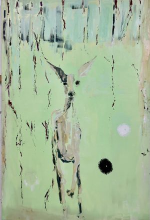THE ABSINTHE BAMBI    £3,800. 150CMH X100CMW OIL ON CANVAS