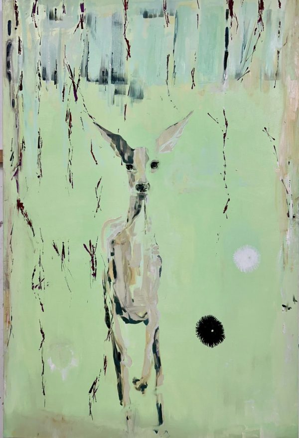THE ABSINTHE BAMBI    £3,800. 150CMH X100CMW OIL ON CANVAS